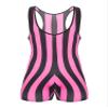 TiaoBug Men's One Piece Swimsuit Bikini Striped Wrestling Singlet Bodysuit Jumpsuit Sportwear Hot Pink Medium view 3