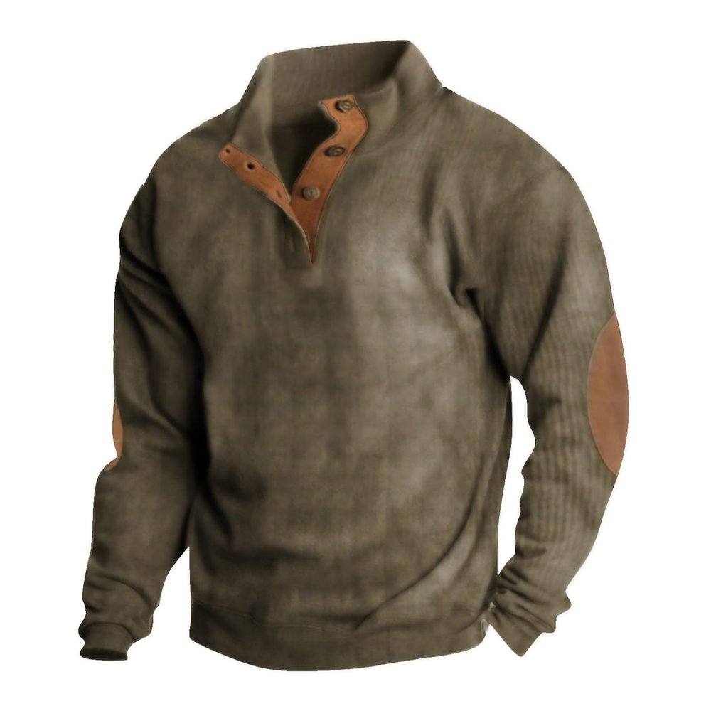 Ymosrh Fashion Sweatshirts For Men, Long Sleeve Henley Shirts Casual Thermal Loose Fit Button Up Pullover Sweatshirts Mens Hoodie Oversized Sweatshirt White Big And Sweatshirts (3XL, Army Green)