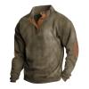 Ymosrh Fashion Sweatshirts For Men, Long Sleeve Henley Shirts Casual Thermal Loose Fit Button Up Pullover Sweatshirts Mens Hoodie Oversized Sweatshirt White Big And Sweatshirts (3XL, Army Green) view 1