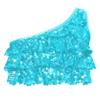 Lorilida Kids Girls Shiny Sequins Metallic Crop Tank Top Vest for Jazz Hip Hop Street Dance Perfotmance Competition Light Blue 4 Years view 1
