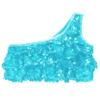 Lorilida Kids Girls Shiny Sequins Metallic Crop Tank Top Vest for Jazz Hip Hop Street Dance Perfotmance Competition Light Blue 4 Years view 3
