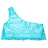 Lorilida Kids Girls Shiny Sequins Metallic Crop Tank Top Vest for Jazz Hip Hop Street Dance Perfotmance Competition Light Blue 4 Years view 4
