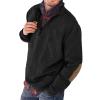 ZYXTIM Men's Quarter Zip Pullover Long Sleeve Cotton Sweatshirts Lightweight Warm Athletic T-Shirt Patched Elbow Shoulder Casual Shirts view 1