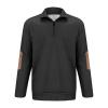 ZYXTIM Men's Quarter Zip Pullover Long Sleeve Cotton Sweatshirts Lightweight Warm Athletic T-Shirt Patched Elbow Shoulder Casual Shirts view 3