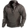ZYXTIM Men's Quarter Zip Fleece Sweatshirt Long Sleeve Lightweight Fall Pullover Standing Collar Collar Casual Polo Sweater view 1