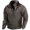 ZYXTIM Men's Quarter Zip Fleece Sweatshirt Long Sleeve Lightweight Fall Pullover Standing Collar Collar Casual Polo Sweater view 2
