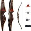 Deerseeker Outdoor Archery 54" Traditional Bow Hunting Longbow with Bamboo Core Limbs Handmade Recurve Bow RH/LH for Targeting Practice Shooting Youth & Adults Bow Set (15lb, Right Hand) view 1