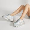 Niluber Chunky Sneakers for Women Platform Sneakers for Women Comfortable Casual Tennis Shoes Lace Up Fashion Walking Shoes(Silver Hologram,7) view 2