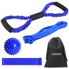 QUKAN 8-Shaped Stretching Strap with Resistant Band Pull Up Assist Band Spiky Ball Storage Bag for Yoga Workout Pilates view 1