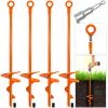 Ljliudu 15" Upgraded Earth Ground Anchor,4 Pack Spiral Earth Anchors for Trampoline,Shed Anchor Swing Set for High Winds,Heavy Duty Earth Anchors for Tents,Canopies,Adapter Included view 1