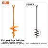 Ljliudu 15" Upgraded Earth Ground Anchor,4 Pack Spiral Earth Anchors for Trampoline,Shed Anchor Swing Set for High Winds,Heavy Duty Earth Anchors for Tents,Canopies,Adapter Included view 3