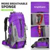King'sGuard 60L Hiking Backpack for Men and Women Lightweight Camping Hiking Backpack with Rain Cover Large Waterproof Travel Backpack Backpacking Pack (Purple) view 3