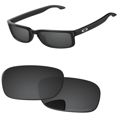 PapaViva Replacement Lenses for Oakley Holbrook XS OJ9007 53mm Sunglass Solid Black Polarized