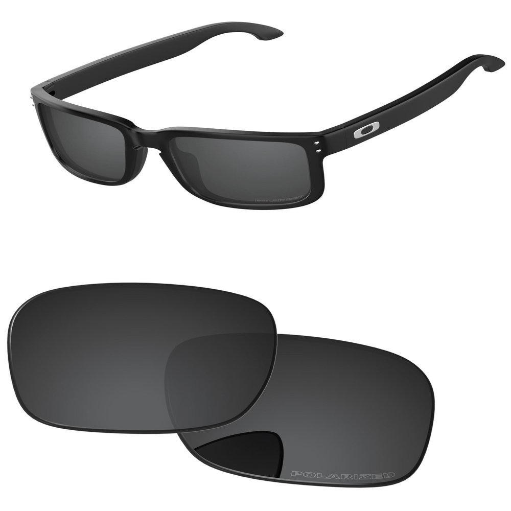 PapaViva Replacement Lenses for Oakley Holbrook XS OJ9007 53mm Sunglass Solid Black Polarized