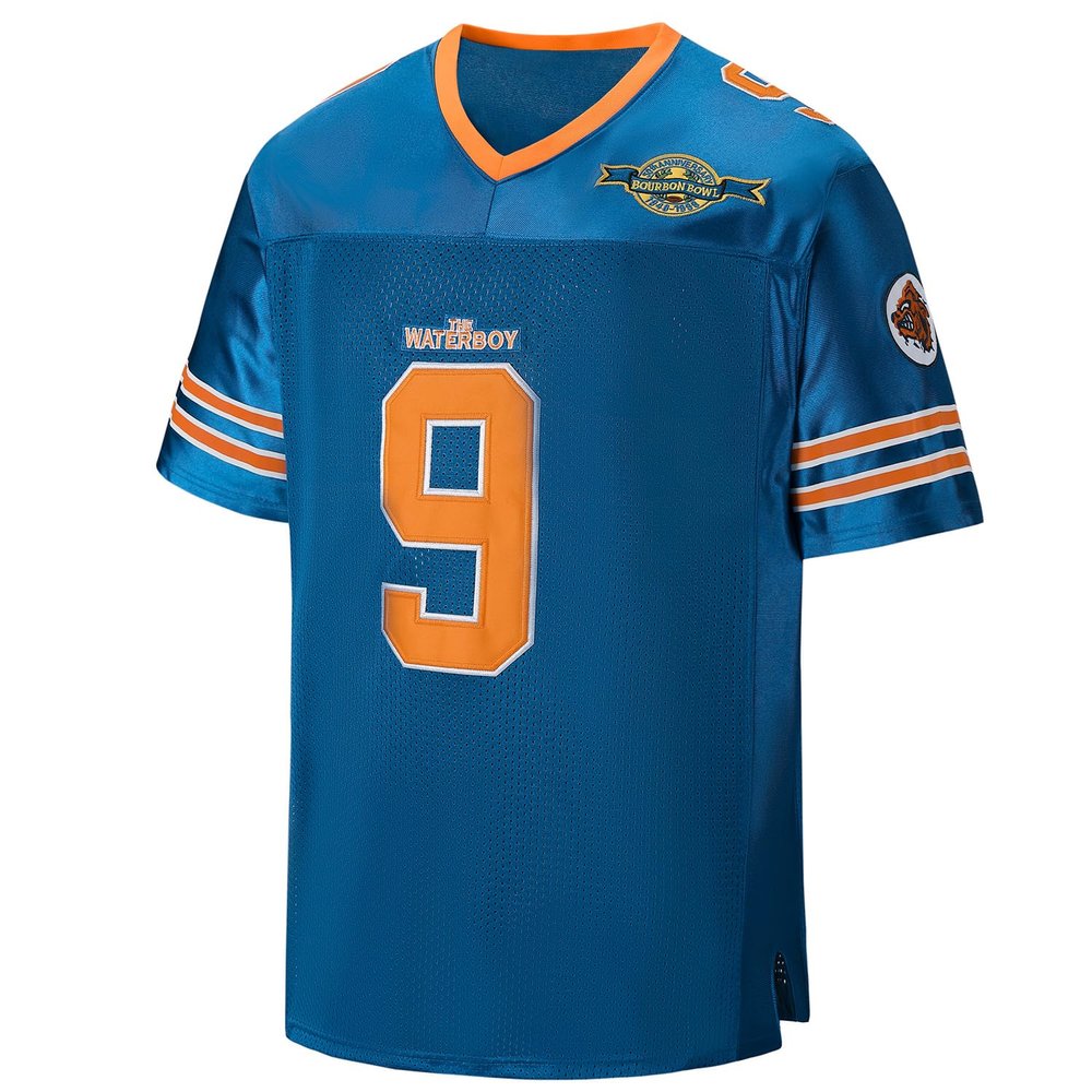 Aimhuo Football Jersey for Party,Stitched #9 The Waterboy Sandler 50th Anniversary Movie Football Jersey S-XXXL Blue