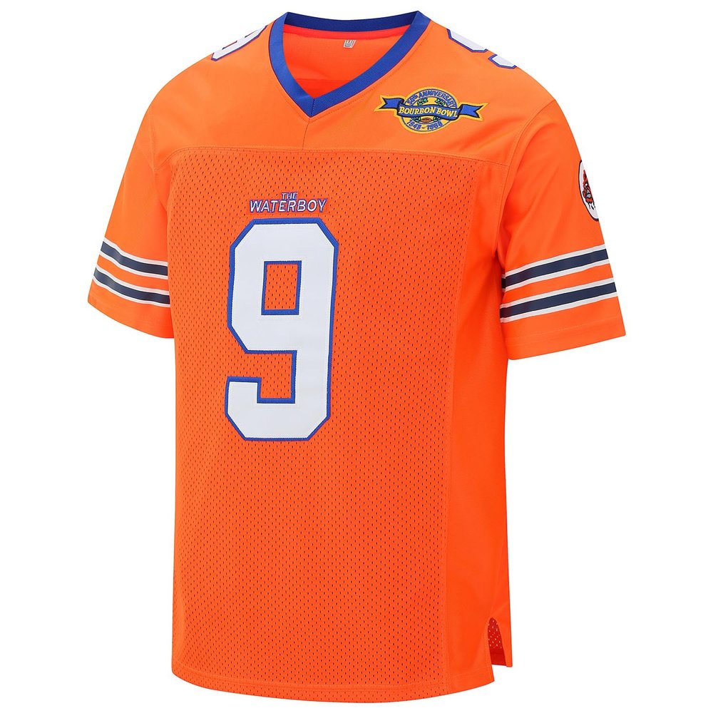 #9 Bobby Boucher Football Jersey The Waterboy Mud Dawgs Movie Jersey S-XXXL Orange