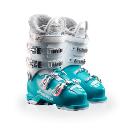 Nordica Speedmachine J4 Kid's Alpine Ski Boot, Light Blue/White/Pink, 27.5