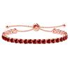 Uloveido Adjustable Tennis Bracelets for Women Red CZ Stone Bracelet Rose Gold Plated Hypoallergenic Slider Bracelet Jewelry Gift Y4043 view 1