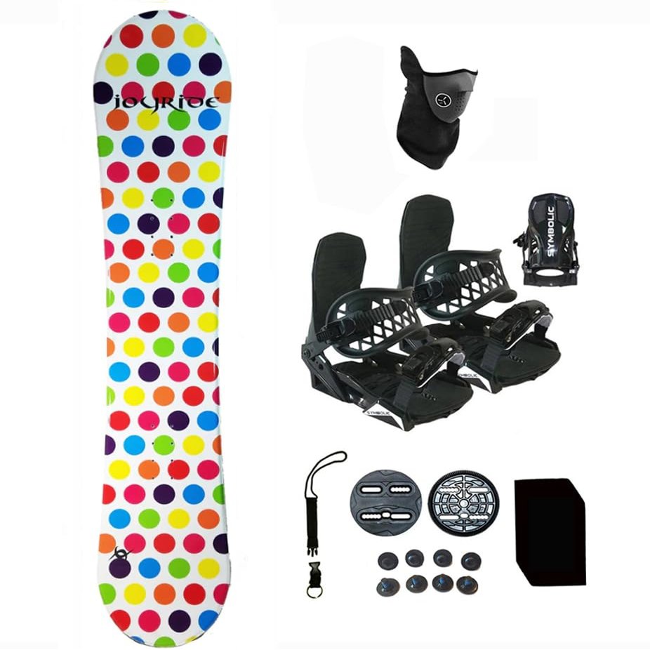 Symbolic Joyride 140cm blemished Snowboard and Black Bindings Package Leash, Stomp, Mask Women Girls Kids (140-Blem-Cambr+S Binding(Lady 6-9.5) wf33)