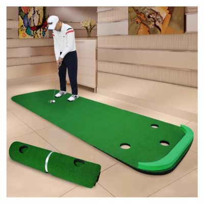 XPLKQXE Indoor/Outdoor Golf Hitting Mat for Practice, Portable Artificial Turf Golf Practice Grass Mat, Base Golf Practice Pad, Golf Hitting Training Aids (Color : Green-118.1x39.4in, Size : 8pcs)