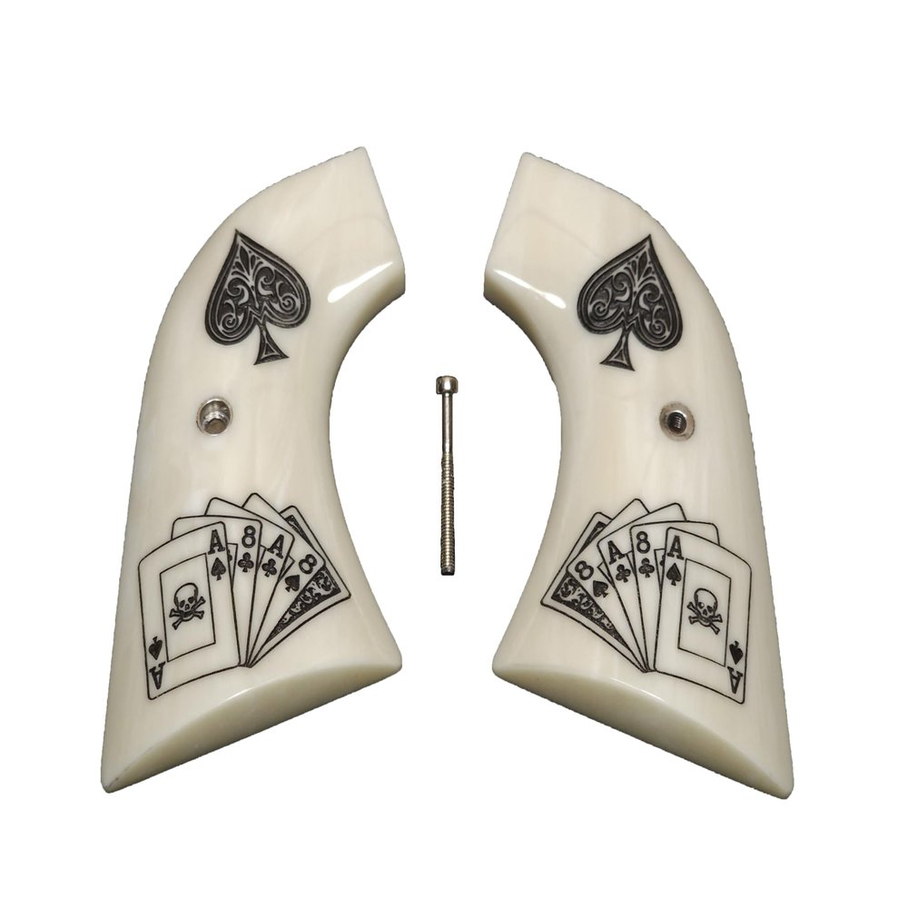 Faux Ivory Dead Man's Hand Ruger New Vaquero Grips