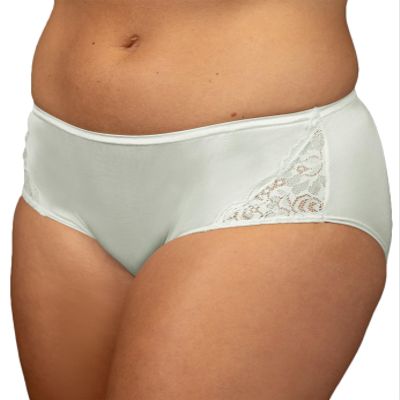 Shadowline Nylon Hipster Panty with Lace Insert 3 Pack-Silver-9