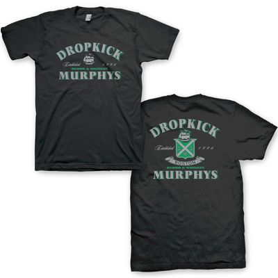 2Bhip Dropkick Murphys Blood & Whiskey Est. '96 Mens Black Short Sleeve T Shirt Celtic Punk Band Graphic Tees