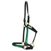 Country Pride Two-Tone Beta Halter for Horses, Durable 0.75 Inch Wide with Adjustable Nose, Double Buckle Crown, Throat Snap, Brass Hardware, Made in Ohio, (Kelly Green) view 1