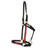 Country Pride Two-Tone Beta Halter for Horses, Durable 0.75 Inch Wide with Adjustable Nose and Double Buckle Crown, Throat Snap and Brass Hardware, Made in Ohio, (Red) view 1