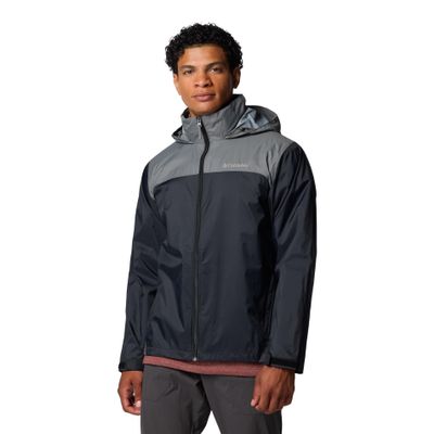 Columbia Men's Glennaker Lake II Rain Jacket, Black/City Grey, 6X