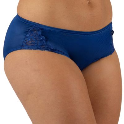 Shadowline Nylon Hipster Panty with Lace Insert 3 Pack-Navy-8