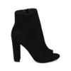 Wild Diva Morris-03 Women's Stylish Peep Toe Slouch Ankle Boots Chunky Stacked Heels Bootie Black Suede 10 view 1