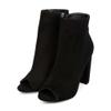 Wild Diva Morris-03 Women's Stylish Peep Toe Slouch Ankle Boots Chunky Stacked Heels Bootie Black Suede 10 view 3