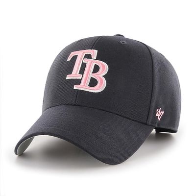 '47 MLB Navy Pink MVP Adjustable Hat, Women's One Size Fits All (US, Alpha, One Size, Tampa Bay Rays)