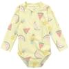 Gerber Baby Girls Toddler Long Sleeve One Piece Rashguard Swimsuit, Yellow Fruit, 12 Months view 1
