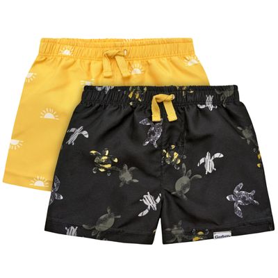 Gerber Baby Boys Toddler 2-Pack Swim Trunks, Suns, 2T