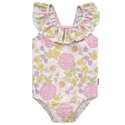 Gerber Baby Girls One-Piece Swimsuit, Retro Floral, 3-6 Months