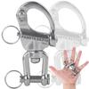 Faneta Stainless Steel 316 Swivel Eye Snap Shackle - Marine Grade Quick Release Jaw Swivel Sailboat Shackles - Marine Boat Sailing Rigging - for SCBA Mask & Spinnaker Halyard - Pack of 2 (2.75 inch) view 1