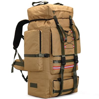 ILOOXI Hiking Backpack 130L Waterproof Lightweight Camping Backpack Outdoor Rainproof Travel Backpack Large Rucksack for Men Women (Color : Khaki, Size : 130L)