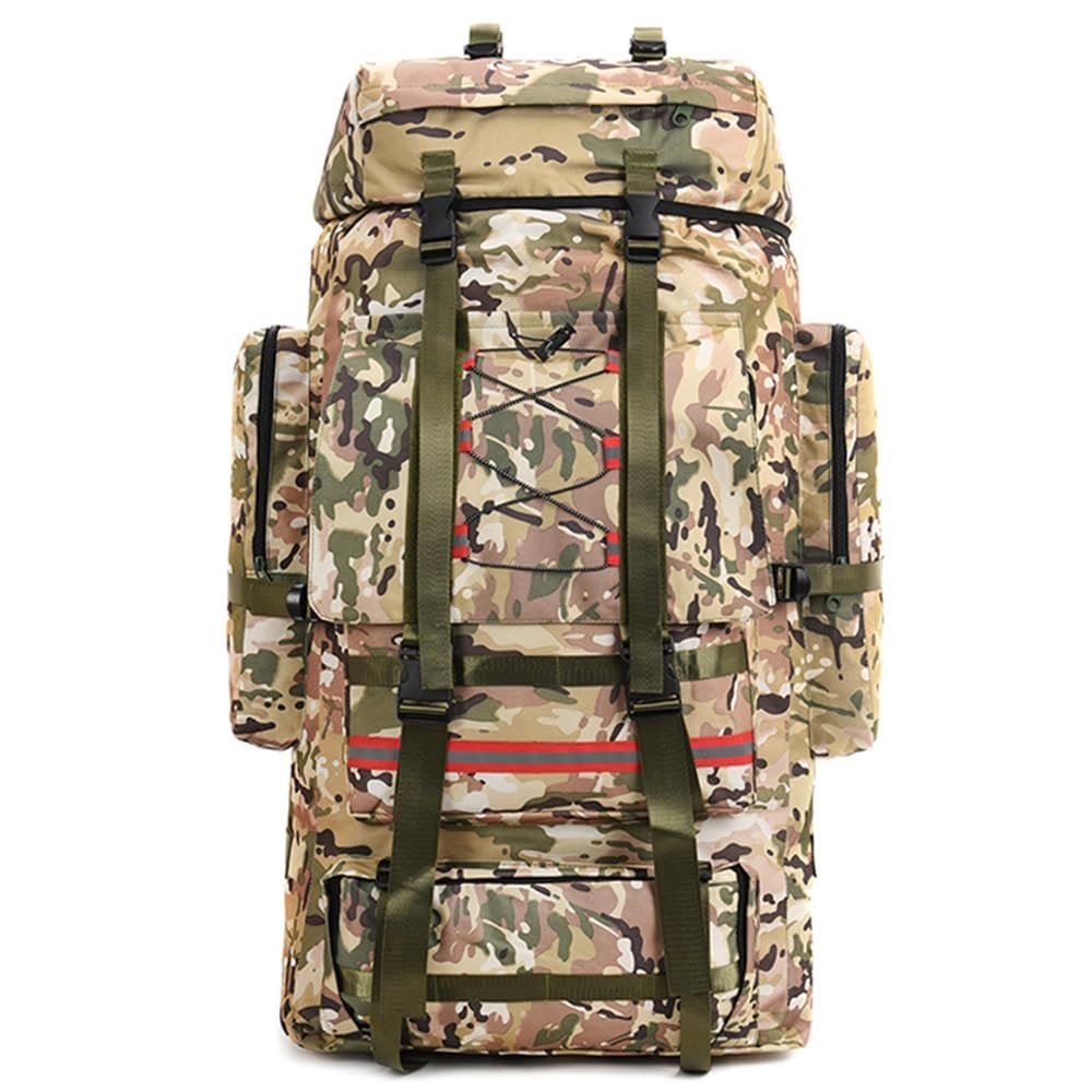 ILOOXI 130L Hiking Backpack Men Women Mountain Camping Backpack Lightweight Daypack Travel Backpacks Waterproof Outdoor Day Pack (Color : Camouflage, Size : 130L)