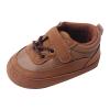 Baby Girls Boys PU Leather Shoes Floor Sports First Walking Shoes Soft Sole High Top Ankle Sneakers (Brown, 5 Infant) view 1