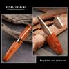GLIART Portable dolphin shaped imitation wood grain draped handle pocket knife, keychain knife, suitable for unpacking, fruit cutting, outdoor hiking, fishing, camping view 3