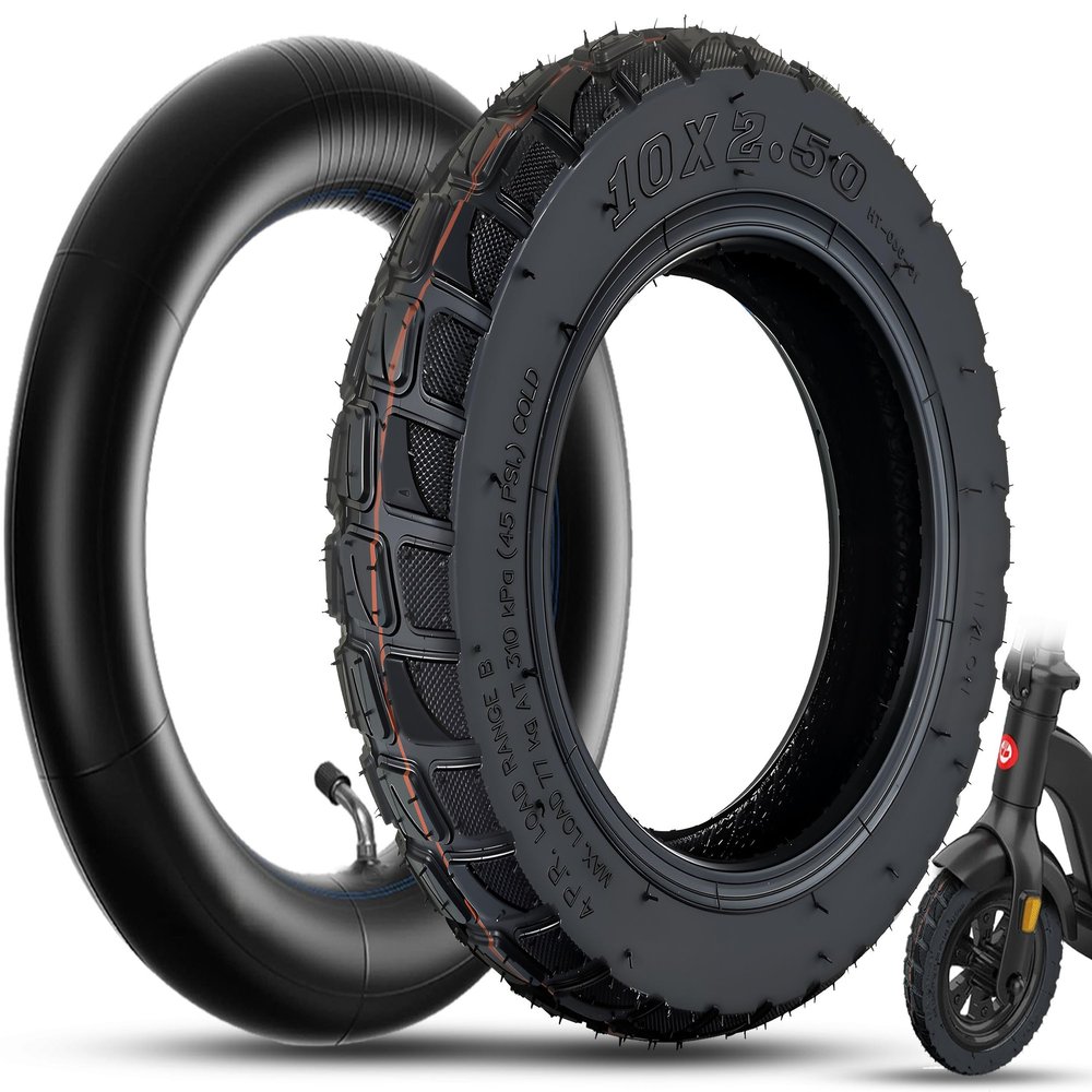 GLDYTIMES 10x2.50 Off Road Tire and Tube Set, Only Fit for 6 inch Rim Hub, Fit for 6" Rim Smart Self Balancing Hoverborad, for Kugoo M4/ M4 Pro, Inokim Quick 4 Electric Scooter