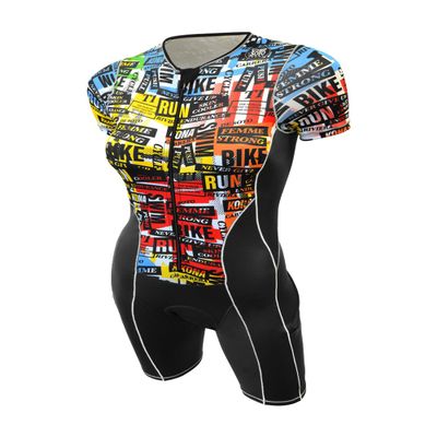 De Soto Femme Sneak-A-Poo Riviera Flisuit - WRTTS3 (Newsprint, Size Medium)