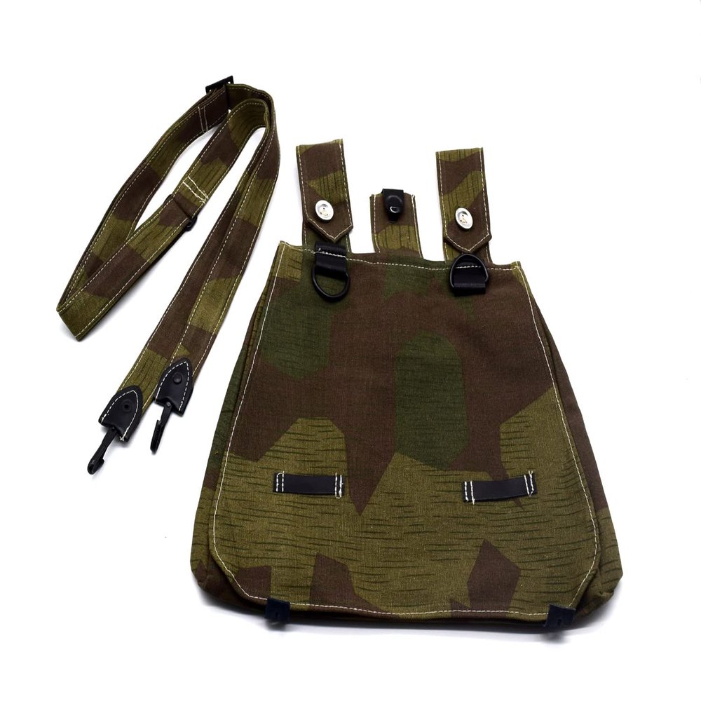 CLAYHU WWII German Bread Bag W Strap Splinter B Camo Color Replica