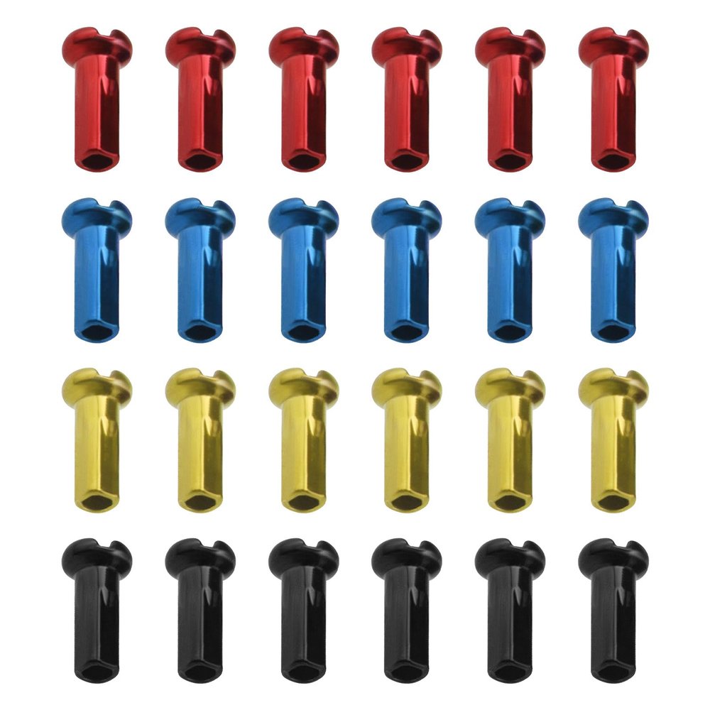 LT Easiyl 100pcs Bike Wheel Spoke Nipples Bicycle Spoke Protector for Mountain Bike Road Bike 14G / 2mm Dia Steel Spoke Black Red Blue Gold Cycling Replacement Accessories