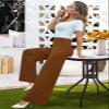 Arolina Women's Stretchy Wide Leg Palazzo Lounge Pants Casual Comfy High Waist Palazzo Pants view 3