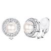 FASACCO Clip On Earrings for Women Lightweight Clip on Rhinestone Non Pierced Clip Earrings Crystal Wedding Formal Earring Birthstone Earring (With Box) Simulated-Pearls Clip view 1