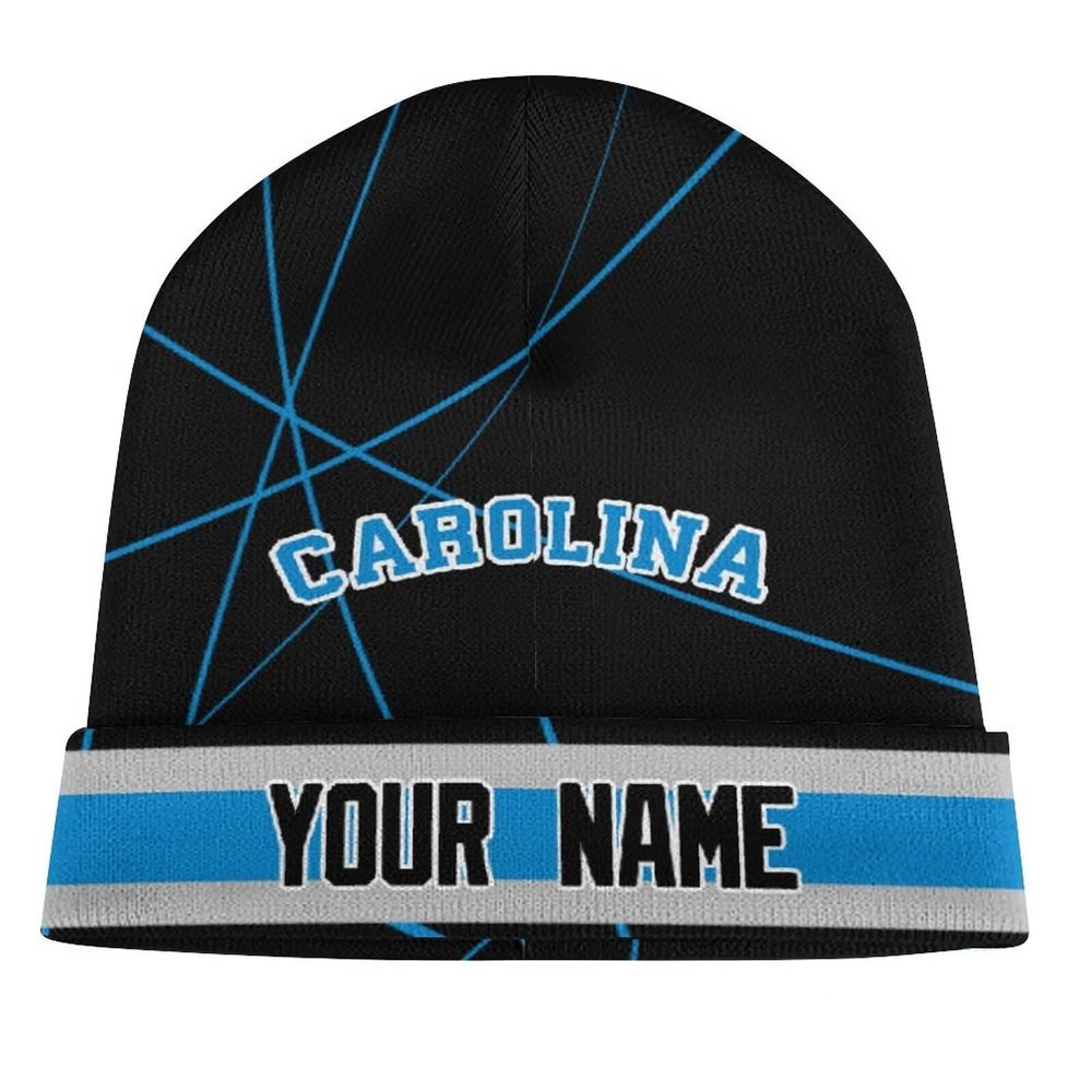 Carolina Custom Beanie Hat,Add Personalized Name Knit Hat for Women Men,Sports Stylish Winter Hat,Gift for Fans