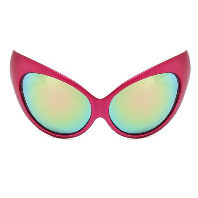 helena 2023 Y2K Cat Eye Sunglasses For Men Vintage Large Frame Riding Sports Future Goggles Sun Glasses Women Sexy Shades (rose)